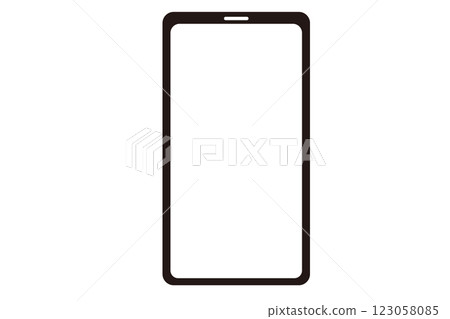 Simple smartphone black and white icon 123058085