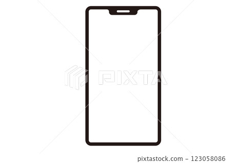 Simple smartphone black and white icon 123058086
