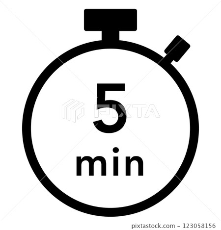 5 minute stopwatch icon 5 minute stopwatch icon 123058156