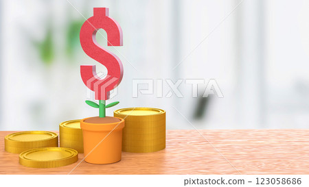 The Dollar symbol in plant for Business concept 3d Rendering. The Dollar symbol in plant for Business concept 3d Rendering. 123058686