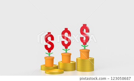 The Dollar symbol in plant for Business concept 3d Rendering. 123058687