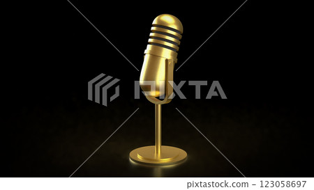 Microphone for  podcast or Radio live concept 3d Rendering. 123058697