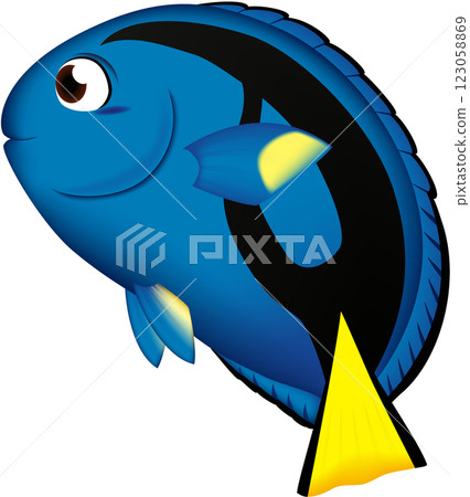 藍唐魚的可愛插圖 藍唐魚的可愛插圖 123058869