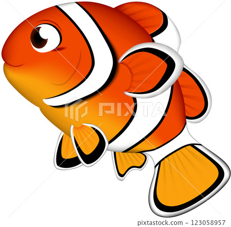 可愛的小丑魚插圖 可愛的小丑魚插圖 123058957