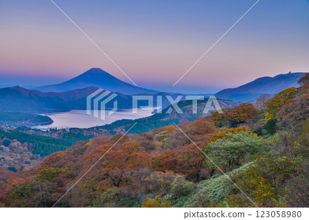 [Kanagawa Prefecture] Mt. Fuji as seen from Mt. Daikanzan in Hakone in autumn 123058980