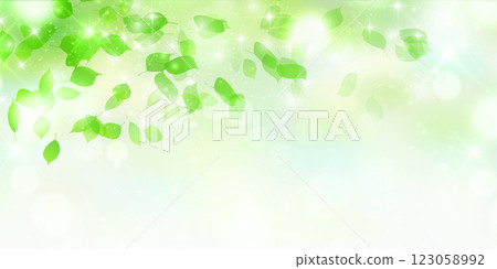 新的綠色留下風景背景 123058992