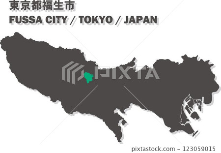 Map of Japan - Tokyo - Fussa city vector illustration map Map of Japan - Tokyo - Fussa city vector illustration map 123059015