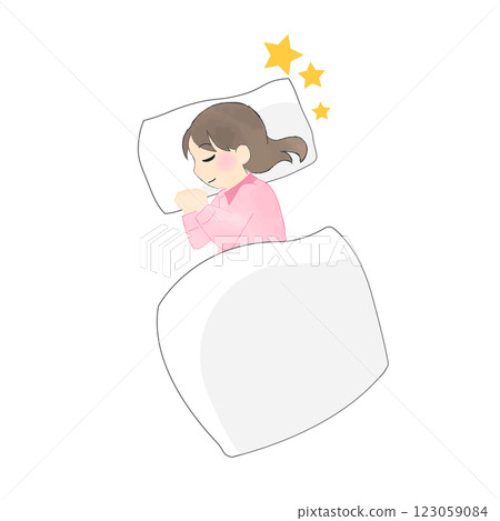 一位女士睡在蒲團上的插圖 123059084