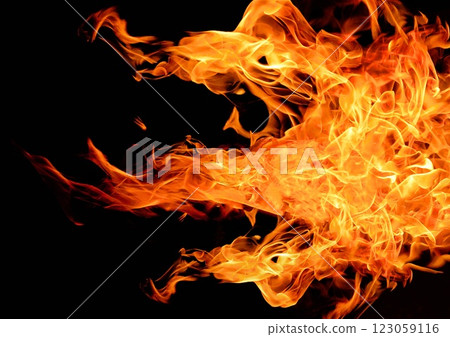 Burning flames on a black background 123059116