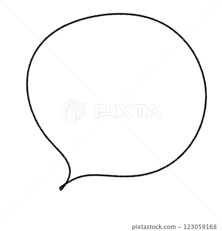 Simple hand-drawn speech bubble (white fill) (black line) 123059168