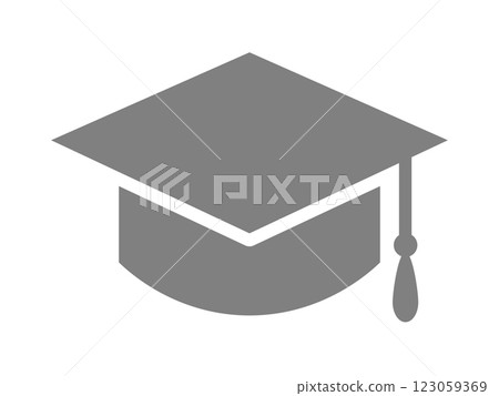 博士帽輪廓圖標 博士帽輪廓圖標 123059369