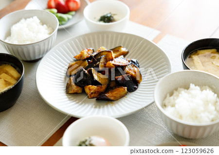 Healthy Japanese food on wooden table. Healthy Japanese food on wooden table. 123059626
