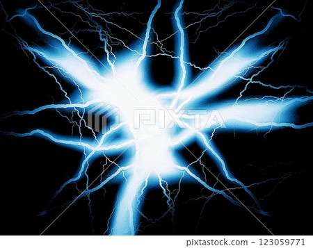抽象藍色閃電 3d 插圖 123059771