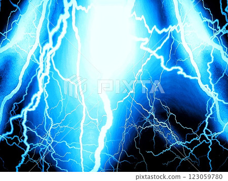 Abstract blue lightning 3d illustration 123059780