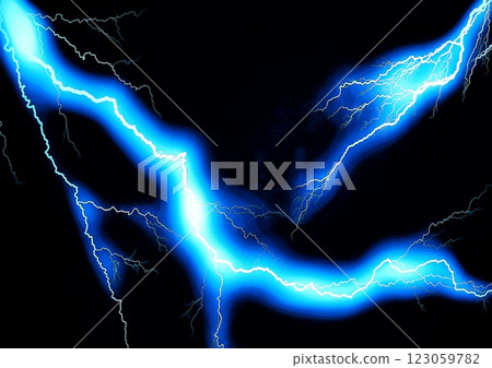 Abstract blue lightning 3d illustration 123059782