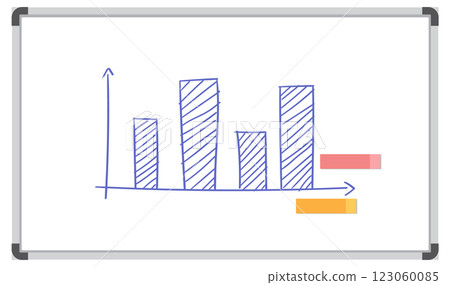 Business Growth Chart on Whiteboard 123060085