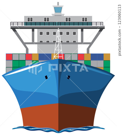 Cargo Ship with Shipping Containers 123060113