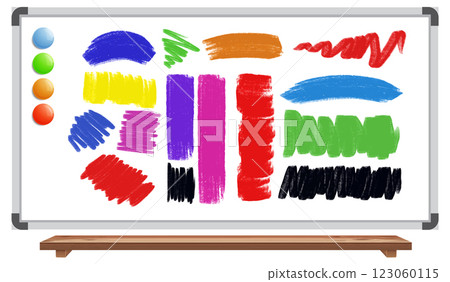 Colorful Brush Strokes on Whiteboard Colorful Brush Strokes on Whiteboard 123060115