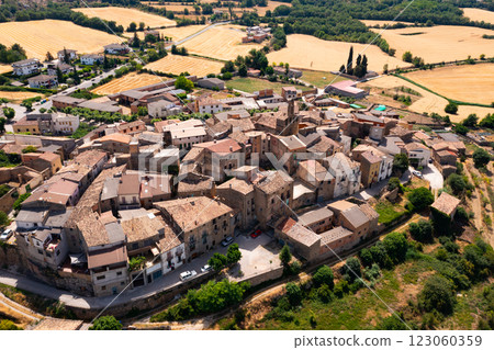 Aerial photo of Spanish town Figuerola d'Orcau Aerial photo of Spanish town Figuerola d'Orcau 123060359