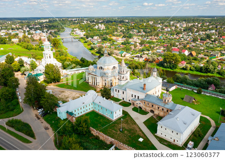 Torzhok city with Borisoglebsky male monastery, Russia 123060377