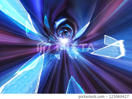 3d illustration of scattered pieces of broken blue glass on a black background 3d illustration of scattered pieces of broken blue glass on a black background 123060427