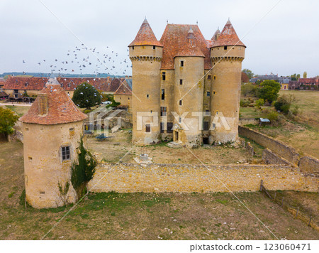 Medieval Chateau de Sarzay, France 123060471