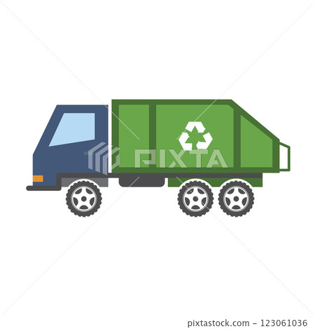 Green recycling truck 123061036