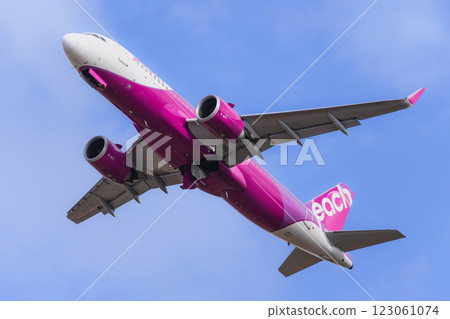 A plane taking off from Sendai International Airport 123061074