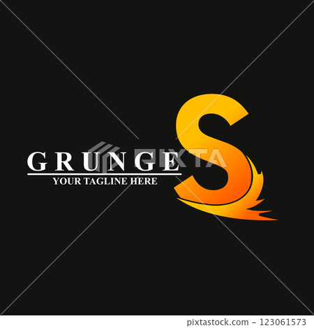 s alphabet letter logo icon in white green blue 123061573