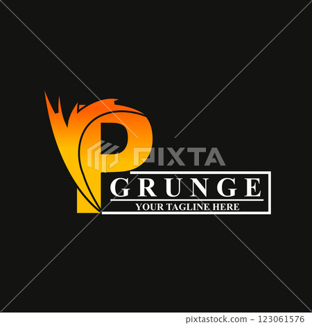 power thunder logo with geometric concept 123061576