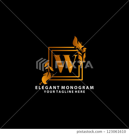 initial alphabet w with squar and flourist 123061610