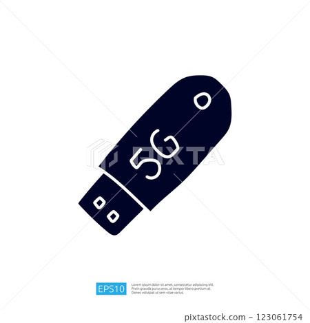 An illustration of a USB stick labeled "5G," symbolizing modern technology and data transfer capabilities. An illustration of a USB stick labeled "5G," symbolizing modern technology and data transfer capabilities. 123061754