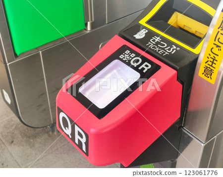QR code reader for automated ticket gates 123061776