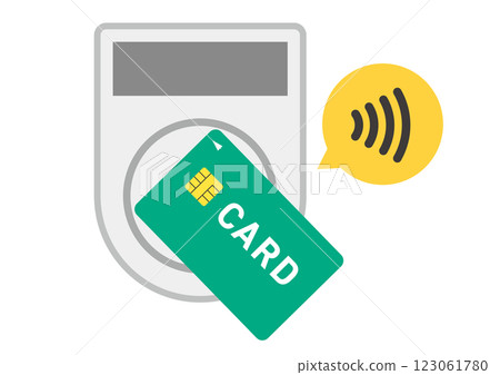 Illustration of touch payment with card Illustration of touch payment with card 123061780
