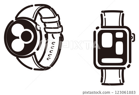Smartwatch illustration line drawing 123061883