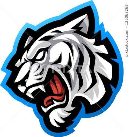 White tiger head mascot White tiger head mascot 123062269
