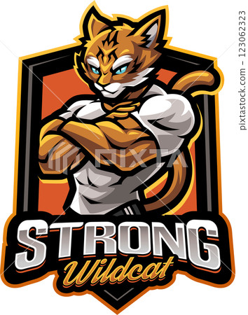 Strong wildcat  mascot 123062323