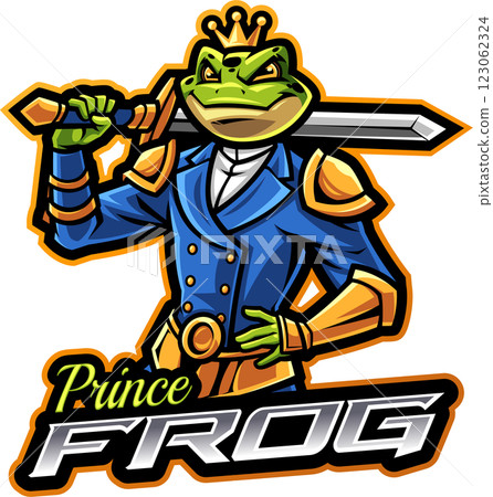 Prince frog mascot Prince frog mascot 123062324