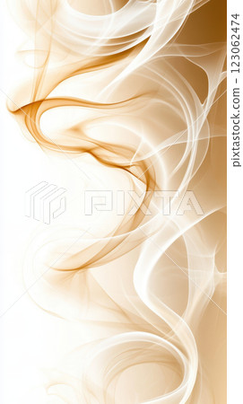Wispy smoke swirls in soft white and warm tones create organic feel 123062474