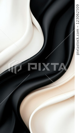 Soft monochrome ribbons in black and white create flowing texture Soft monochrome ribbons in black and white create flowing texture 123062509