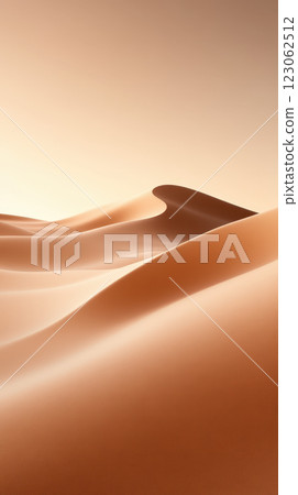 Smooth, flowing sand dunes create serene and tranquil landscape 123062512