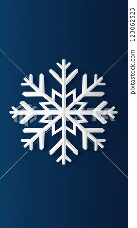 single snowflake with intricate symmetrical design on dark background 123062523