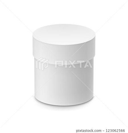 Closed round cardboard box with cap mockup Closed round cardboard box with cap mockup 123062566
