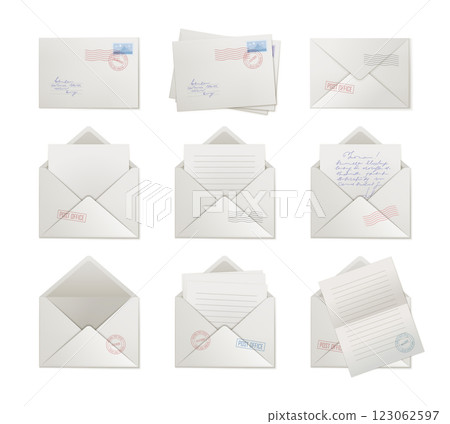 Mail envelopes opened and sealed Mail envelopes opened and sealed 123062597