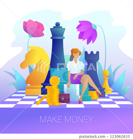 Concept of strategy, business and finance management. 123062633