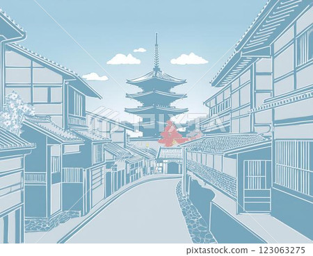 京都城市景觀圖 123063275