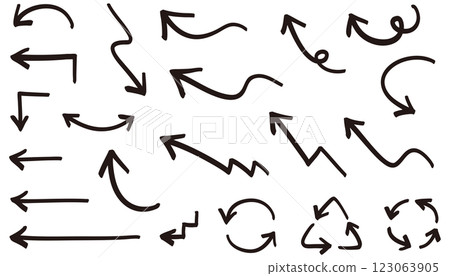 各種手繪箭頭套黑色 各種手繪箭頭套黑色 123063905