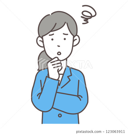 A worried female office worker 123063911