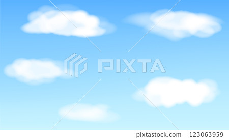 簡單晴朗藍天白雲背景素材 123063959