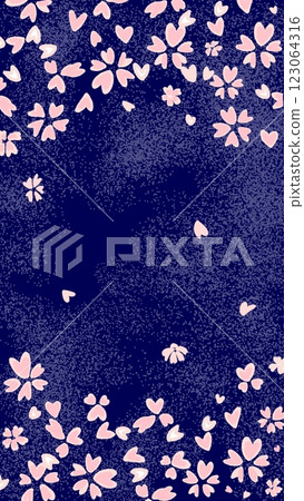 Cherry blossom petals are falling https://pixta-upload-ill Cute illustration background frame 123064316